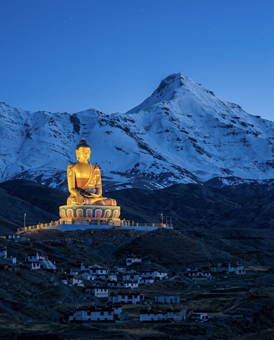The Langza Buddha statue, first stop on the Langza–Hikkim–Komic circuit in Spiti